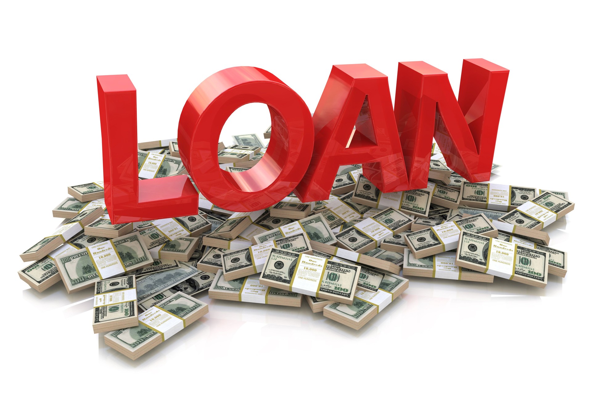Heap of money and the 3d word of the loan